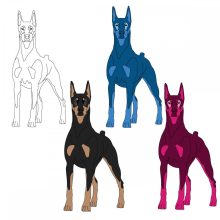 Dobermann mintás vászontáska