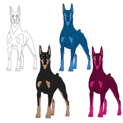 Dobermann mintájú csősál