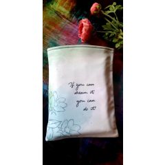 Könyvvászon zöld virágos