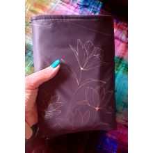 Könyvvászon barna virágos