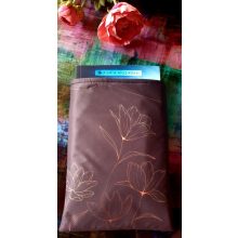 Könyvvászon barna virágos