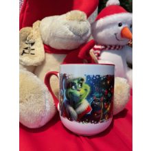 Cicás kávés bögre karácsonyi manólánnyal