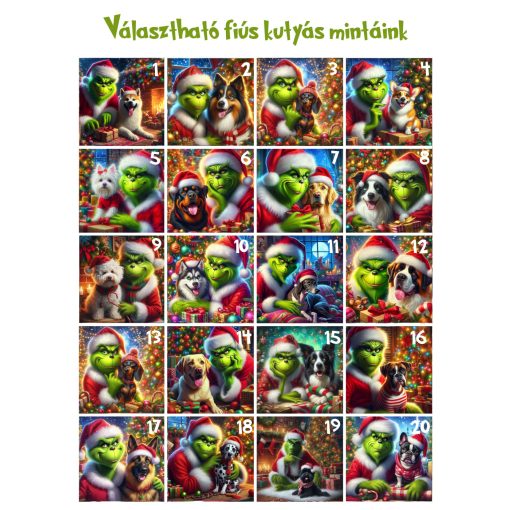 Kutyás kávés bögre karácsonyi manóval