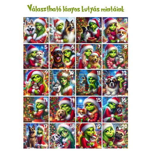 Kutyás kávés bögre karácsonyi manólánnyal