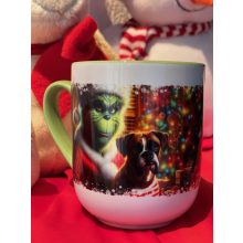 Kutyás kávés bögre karácsonyi manólánnyal