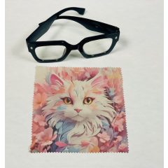  Cica mintás szemüveg-törlőkendő