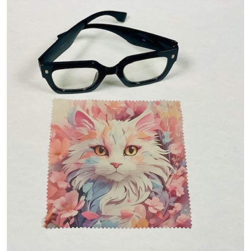  Cica mintás szemüveg-törlőkendő
