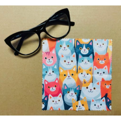  Színes macska mintás szemüveg-törlőkendő