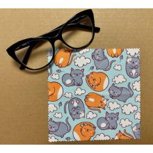  Színes cica mintás szemüveg-törlőkendő