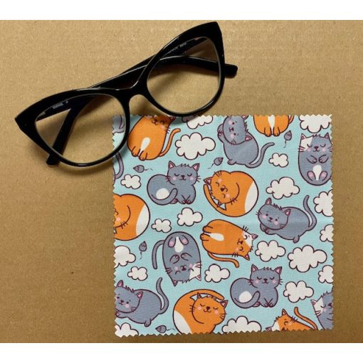  Színes cica mintás szemüveg-törlőkendő