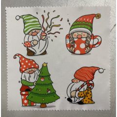 Karácsonyi manó mintás szemüveg-törlőkendő