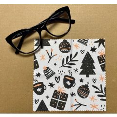 Karácsonyi mintás szemüveg-törlőkendő