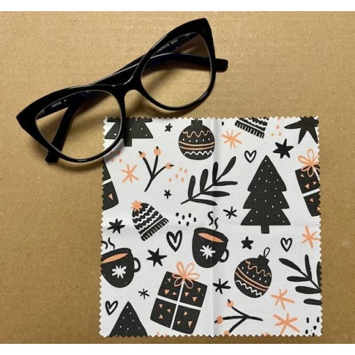 Karácsonyi mintás szemüveg-törlőkendő