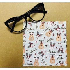 Karácsonyi mackó mintás szemüveg-törlőkendő