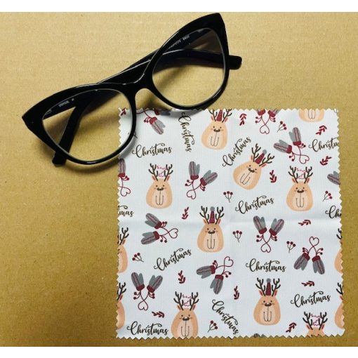 Karácsonyi mackó mintás szemüveg-törlőkendő