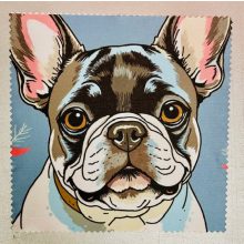Francia bulldog mintájú szemüveg-törlőkendő
