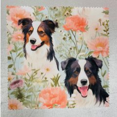 Border Collie mintájú szemüveg-törlőkendő