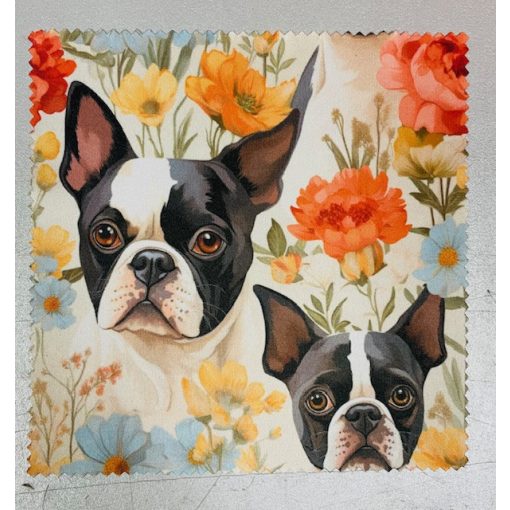 Boston terrier  mintájú szemüveg-törlőkendő