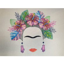 Frida Kahlo hímzett vászontáska