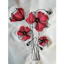 Pipacsos hímzett totte bag