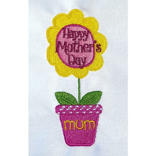 Happy mother’s day virágos hímzett párna