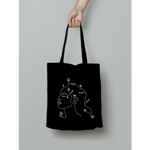 Virágos nő vászontáska