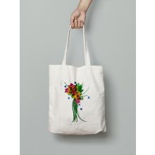 Tavaszi csokor hímzett vászontáska