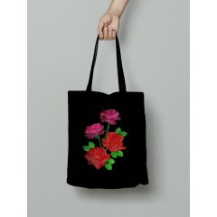 Rózsás  hímzett vászontáska
