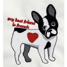 Francia bulldog  hímzett sapka