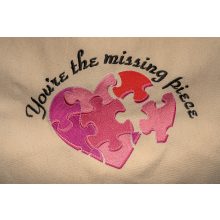  Puzzle heart hímzett vászontáska