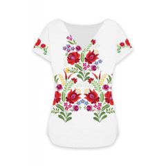 Matyó mintás lezser női póló fehér