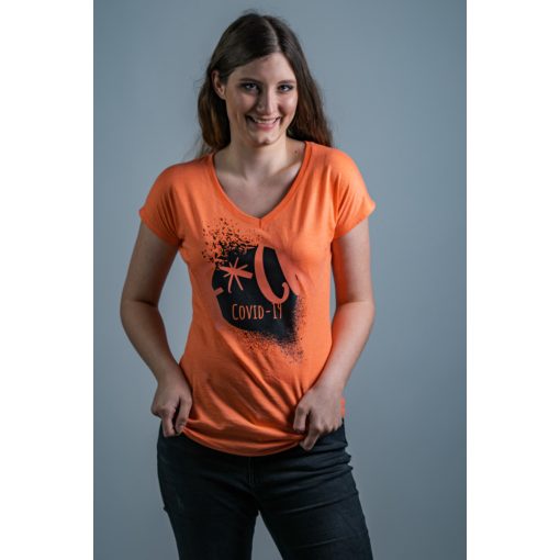 F*ck covid póló napfényre színesedő mintával 