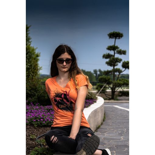 F*ck covid póló napfényre színesedő mintával 