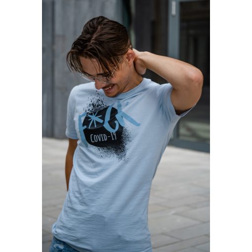 F*ck covid póló napfényre színesedő mintával 