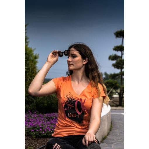 F*ck covid póló napfényre színesedő mintával 