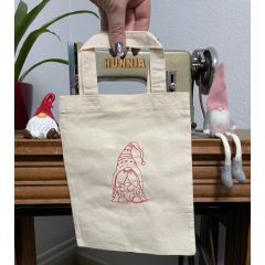 Karácsonyi manó hímzett vászontáska