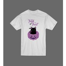 Halloween póló cicás